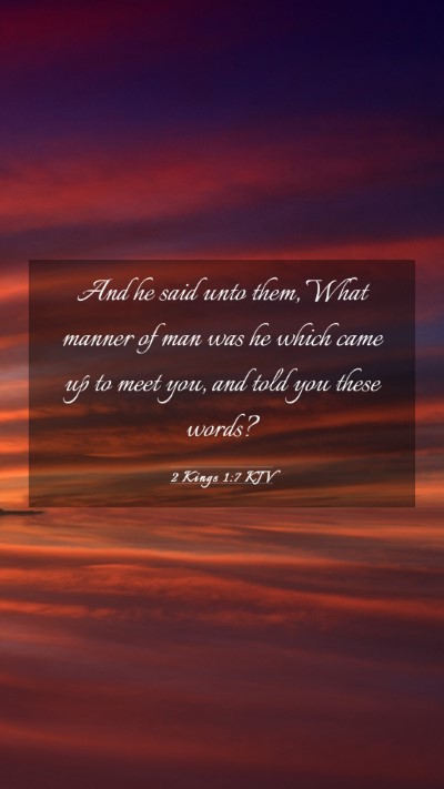 Picture 03 - 2 Kings 1:7 KJV Mobile Phone Wallpaper - And he said unto them, What manner of man was he - Mobile Bible Verse Wallpaper