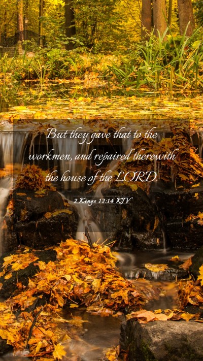 Picture 03 - 2 Kings 12:14 KJV Mobile Phone Wallpaper - But they gave that to the workmen, and repaired - Mobile Bible Verse Wallpaper
