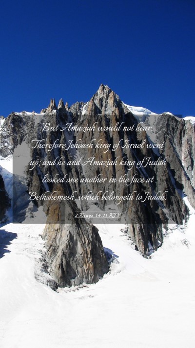 Picture 03 - 2 Kings 14:11 KJV Mobile Phone Wallpaper - But Amaziah would not hear. Therefore Jehoash - Mobile Bible Verse Wallpaper