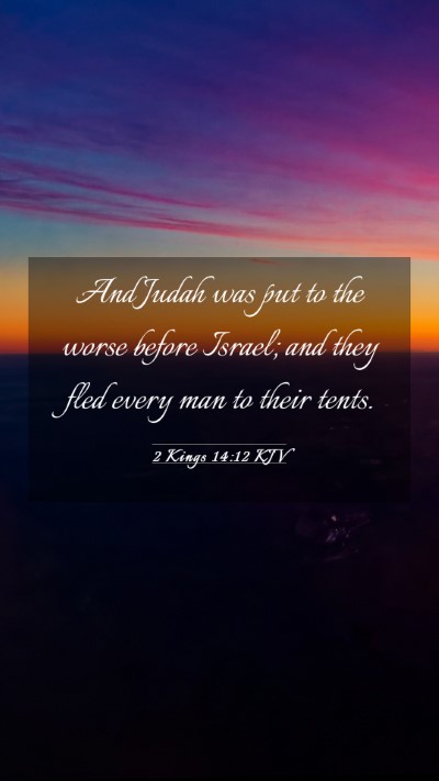 Picture 03 - 2 Kings 14:12 KJV Mobile Phone Wallpaper - And Judah was put to the worse before Israel; and - Mobile Bible Verse Wallpaper