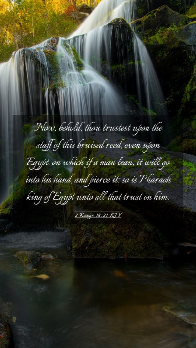 Picture 03 - 2 Kings 18:21 KJV Mobile Phone Wallpaper - Now, behold, thou trustest upon the staff of this - Mobile Bible Verse Wallpaper