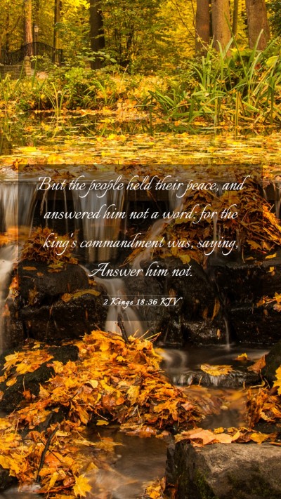 Picture 03 - 2 Kings 18:36 KJV Mobile Phone Wallpaper - But the people held their peace, and answered him - Mobile Bible Verse Wallpaper