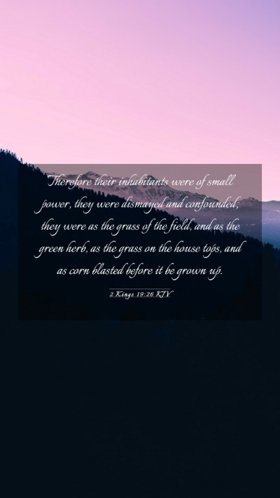 Picture 03 - 2 Kings 19:26 KJV Mobile Phone Wallpaper - Therefore their inhabitants were of small power, - Mobile Bible Verse Wallpaper