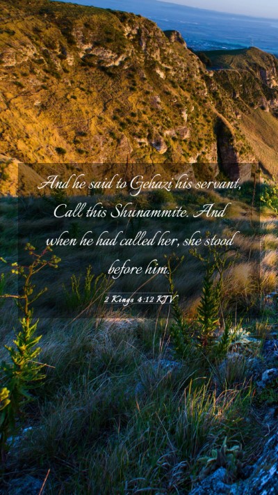 Picture 03 - 2 Kings 4:12 KJV Mobile Phone Wallpaper - And he said to Gehazi his servant, Call this - Mobile Bible Verse Wallpaper