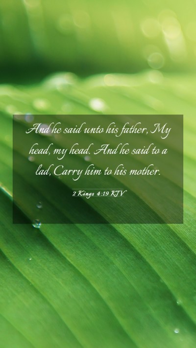 Picture 03 - 2 Kings 4:19 KJV Mobile Phone Wallpaper - And he said unto his father, My head, my head. - Mobile Bible Verse Wallpaper