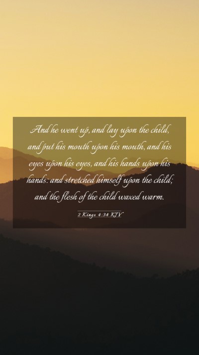 Picture 03 - 2 Kings 4:34 KJV Mobile Phone Wallpaper - And he went up, and lay upon the child, and put - Mobile Bible Verse Wallpaper