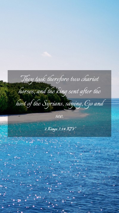 Picture 03 - 2 Kings 7:14 KJV Mobile Phone Wallpaper - They took therefore two chariot horses; and the - Mobile Bible Verse Wallpaper