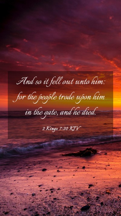 Picture 03 - 2 Kings 7:20 KJV Mobile Phone Wallpaper - And so it fell out unto him: for the people trode - Mobile Bible Verse Wallpaper