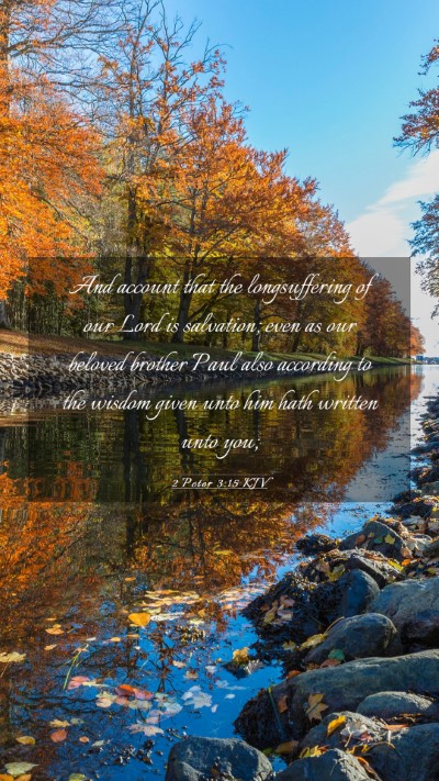 Picture 03 - 2 Peter 3:15 KJV Mobile Phone Wallpaper - And account that the longsuffering of our Lord is - Mobile Bible Verse Wallpaper