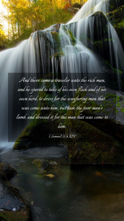 Picture 03 - 2 Samuel 12:4 KJV Mobile Phone Wallpaper - And there came a traveler unto the rich man, and - Mobile Bible Verse Wallpaper