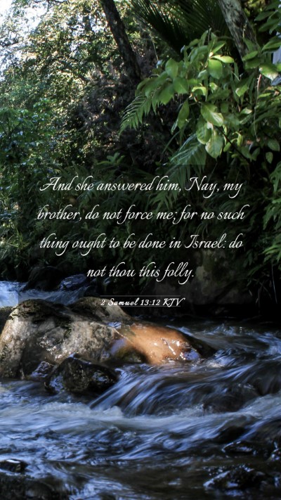 Picture 03 - 2 Samuel 13:12 KJV Mobile Phone Wallpaper - And she answered him, Nay, my brother, do not - Mobile Bible Verse Wallpaper