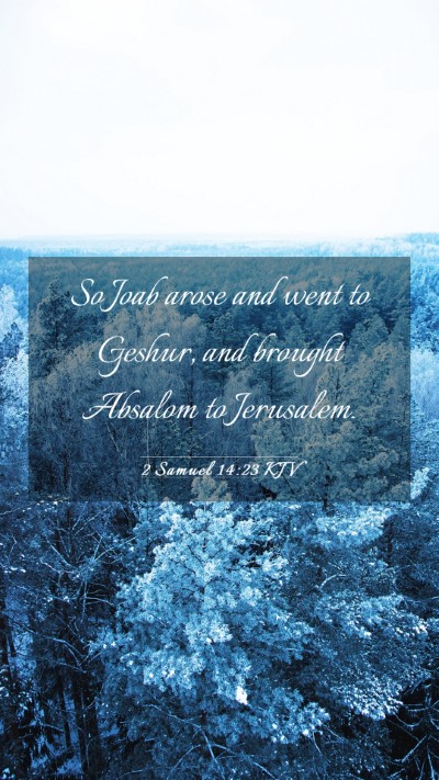 Picture 03 - 2 Samuel 14:23 KJV Mobile Phone Wallpaper - So Joab arose and went to Geshur, and brought - Mobile Bible Verse Wallpaper