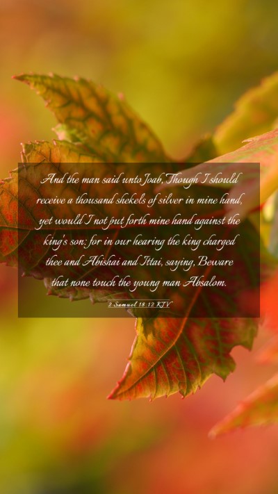 Picture 03 - 2 Samuel 18:12 KJV Mobile Phone Wallpaper - And the man said unto Joab, Though I should - Mobile Bible Verse Wallpaper