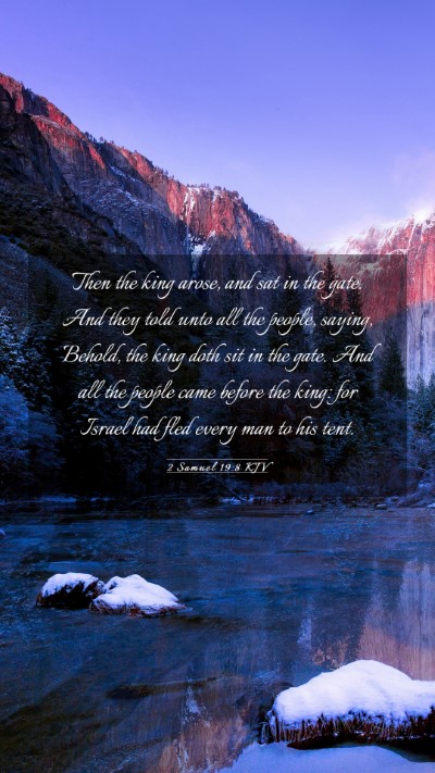 Picture 03 - 2 Samuel 19:8 KJV Mobile Phone Wallpaper - Then the king arose, and sat in the gate. And - Mobile Bible Verse Wallpaper