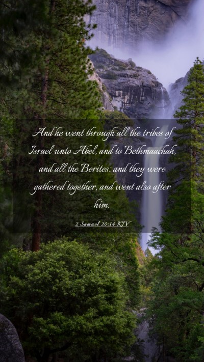 Picture 03 - 2 Samuel 20:14 KJV Mobile Phone Wallpaper - And he went through all the tribes of Israel unto - Mobile Bible Verse Wallpaper