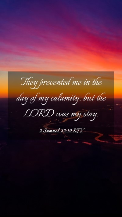 Picture 03 - 2 Samuel 22:19 KJV Mobile Phone Wallpaper - They prevented me in the day of my calamity: but - Mobile Bible Verse Wallpaper