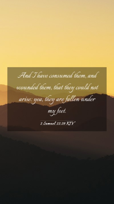 Picture 03 - 2 Samuel 22:39 KJV Mobile Phone Wallpaper - And I have consumed them, and wounded them, that - Mobile Bible Verse Wallpaper