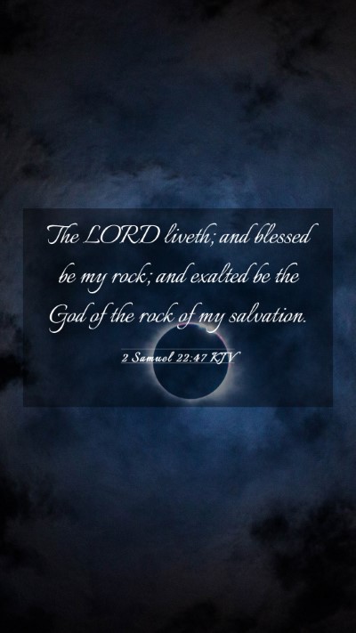 Picture 03 - 2 Samuel 22:47 KJV Mobile Phone Wallpaper - The LORD liveth; and blessed be my rock; and - Mobile Bible Verse Wallpaper