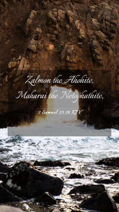 Picture 03 - 2 Samuel 23:28 KJV Mobile Phone Wallpaper - Zalmon the Ahohite, Maharai the - Mobile Bible Verse Wallpaper