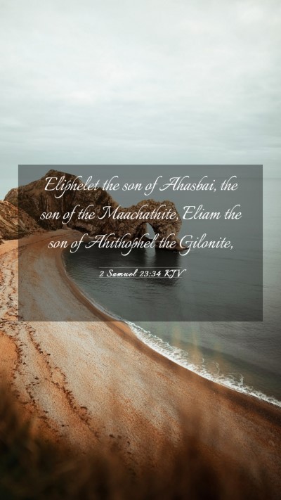 Picture 03 - 2 Samuel 23:34 KJV Mobile Phone Wallpaper - Eliphelet the son of Ahasbai, the son of the - Mobile Bible Verse Wallpaper