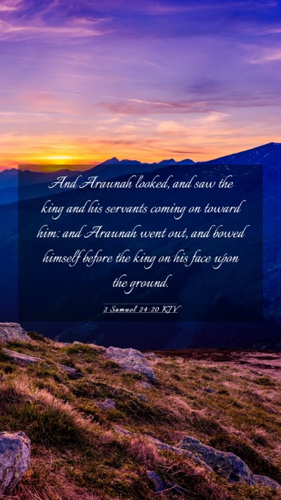 Picture 03 - 2 Samuel 24:20 KJV Mobile Phone Wallpaper - And Araunah looked, and saw the king and his - Mobile Bible Verse Wallpaper