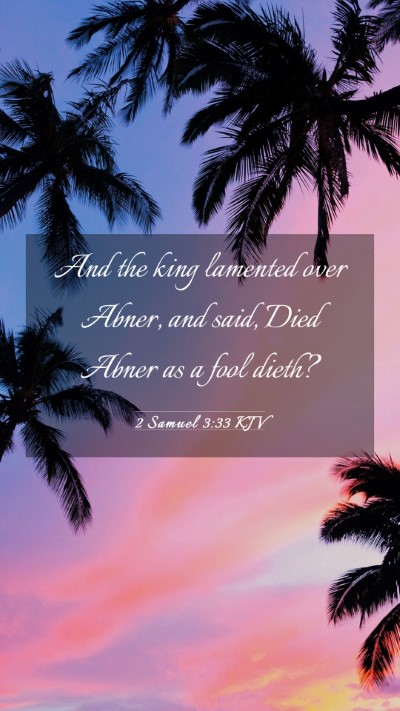 Picture 03 - 2 Samuel 3:33 KJV Mobile Phone Wallpaper - And the king lamented over Abner, and said, Died - Mobile Bible Verse Wallpaper