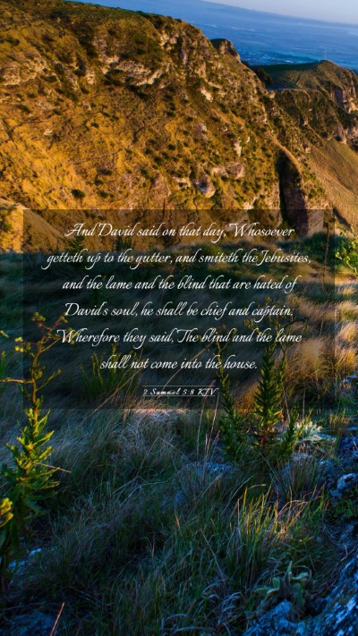 Picture 03 - 2 Samuel 5:8 KJV Mobile Phone Wallpaper - And David said on that day, Whosoever getteth up - Mobile Bible Verse Wallpaper