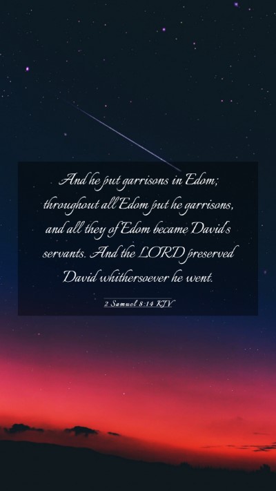 Picture 03 - 2 Samuel 8:14 KJV Mobile Phone Wallpaper - And he put garrisons in Edom; throughout all Edom - Mobile Bible Verse Wallpaper