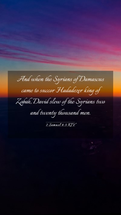 Picture 03 - 2 Samuel 8:5 KJV Mobile Phone Wallpaper - And when the Syrians of Damascus came to succor - Mobile Bible Verse Wallpaper