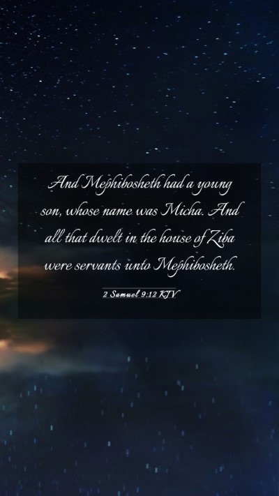 Picture 03 - 2 Samuel 9:12 KJV Mobile Phone Wallpaper - And Mephibosheth had a young son, whose name was - Mobile Bible Verse Wallpaper