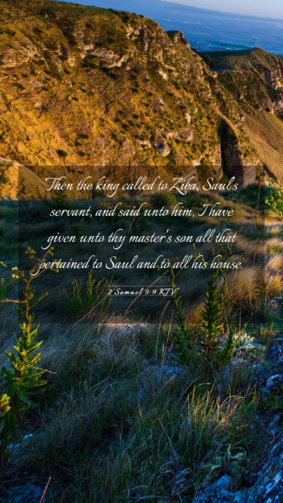 Picture 03 - 2 Samuel 9:9 KJV Mobile Phone Wallpaper - Then the king called to Ziba, Saul's servant, and - Mobile Bible Verse Wallpaper