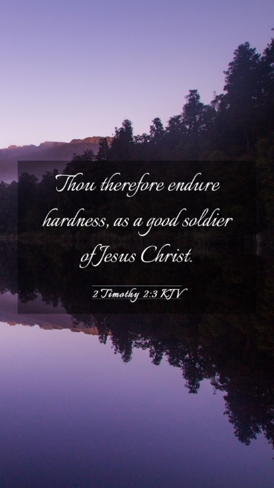 Picture 03 - 2 Timothy 2:3 KJV Mobile Phone Wallpaper - Thou therefore endure hardness, as a good soldier - Mobile Bible Verse Wallpaper