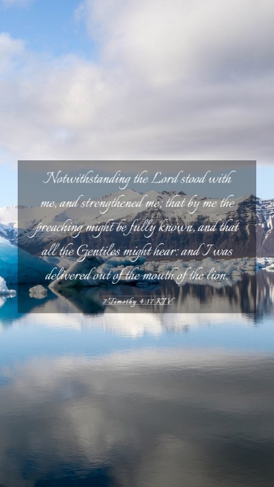 Picture 03 - 2 Timothy 4:17 KJV Mobile Phone Wallpaper - Notwithstanding the Lord stood with me, and - Mobile Bible Verse Wallpaper