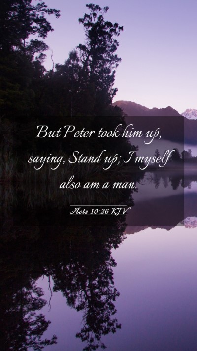 Picture 03 - Acts 10:26 KJV Mobile Phone Wallpaper - But Peter took him up, saying, Stand up; I myself - Mobile Bible Verse Wallpaper