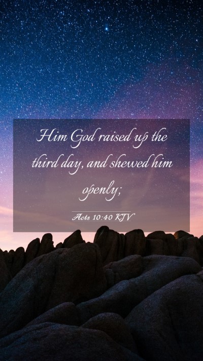 Picture 03 - Acts 10:40 KJV Mobile Phone Wallpaper - Him God raised up the third day, and shewed him - Mobile Bible Verse Wallpaper