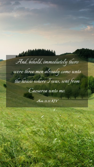 Picture 03 - Acts 11:11 KJV Mobile Phone Wallpaper - And, behold, immediately there were three men - Mobile Bible Verse Wallpaper