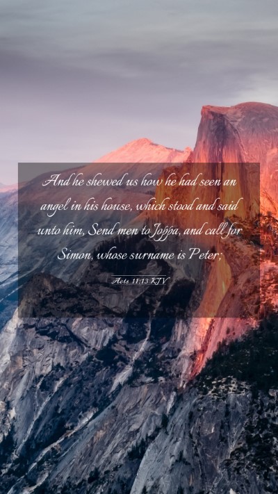 Picture 03 - Acts 11:13 KJV Mobile Phone Wallpaper - And he shewed us how he had seen an angel in his - Mobile Bible Verse Wallpaper