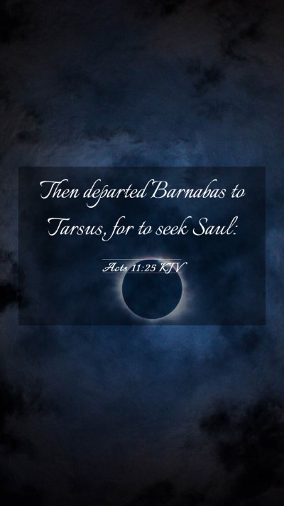 Picture 03 - Acts 11:25 KJV Mobile Phone Wallpaper - Then departed Barnabas to Tarsus, for to seek - Mobile Bible Verse Wallpaper