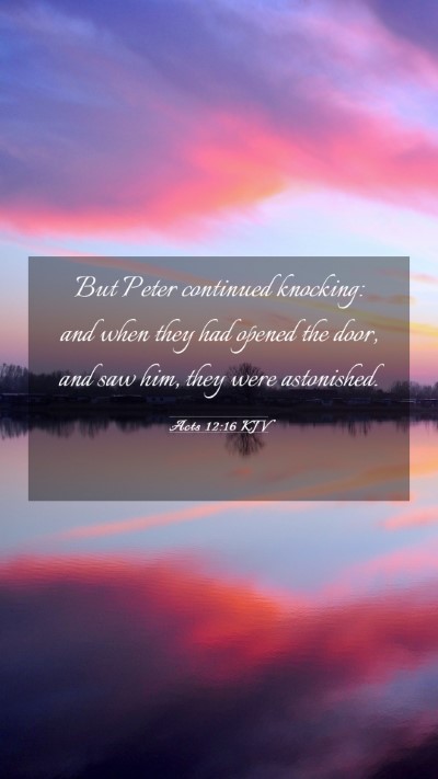 Picture 03 - Acts 12:16 KJV Mobile Phone Wallpaper - But Peter continued knocking: and when they had - Mobile Bible Verse Wallpaper
