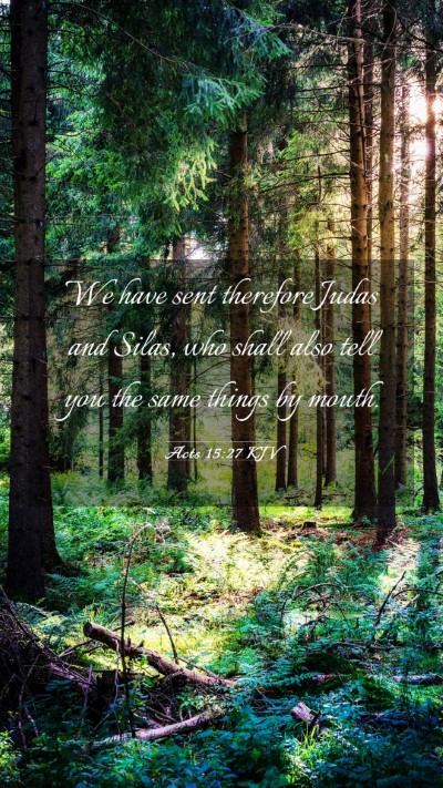 Picture 03 - Acts 15:27 KJV Mobile Phone Wallpaper - We have sent therefore Judas and Silas, who shall - Mobile Bible Verse Wallpaper