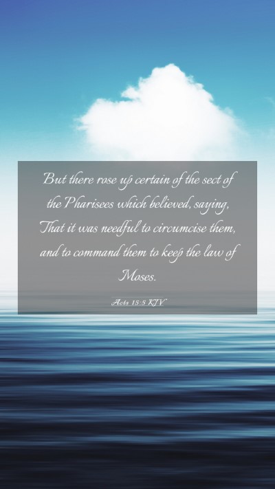 Picture 03 - Acts 15:5 KJV Mobile Phone Wallpaper - But there rose up certain of the sect of the - Mobile Bible Verse Wallpaper