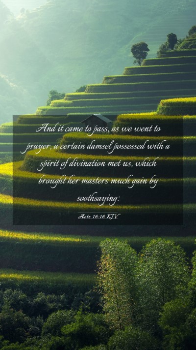 Picture 03 - Acts 16:16 KJV Mobile Phone Wallpaper - And it came to pass, as we went to prayer, a - Mobile Bible Verse Wallpaper