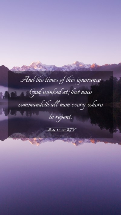 Picture 03 - Acts 17:30 KJV Mobile Phone Wallpaper - And the times of this ignorance God winked at; - Mobile Bible Verse Wallpaper