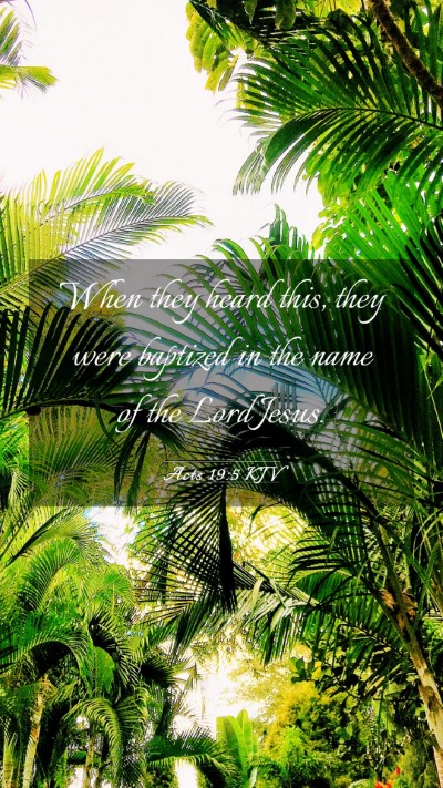 Picture 03 - Acts 19:5 KJV Mobile Phone Wallpaper - When they heard this, they were baptized in the - Mobile Bible Verse Wallpaper