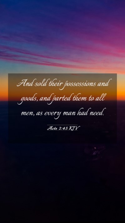 Picture 03 - Acts 2:45 KJV Mobile Phone Wallpaper - And sold their possessions and goods, and parted - Mobile Bible Verse Wallpaper