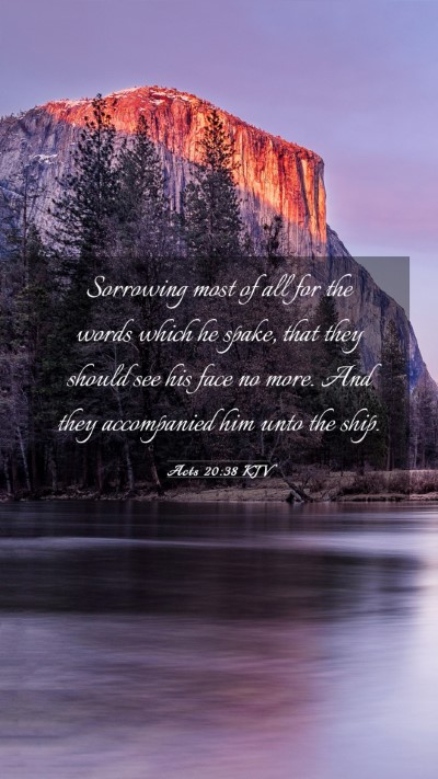 Picture 03 - Acts 20:38 KJV Mobile Phone Wallpaper - Sorrowing most of all for the words which he - Mobile Bible Verse Wallpaper