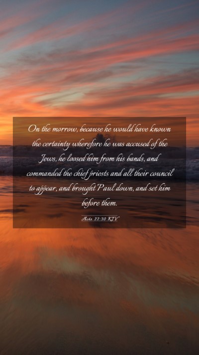 Picture 03 - Acts 22:30 KJV Mobile Phone Wallpaper - On the morrow, because he would have known the - Mobile Bible Verse Wallpaper