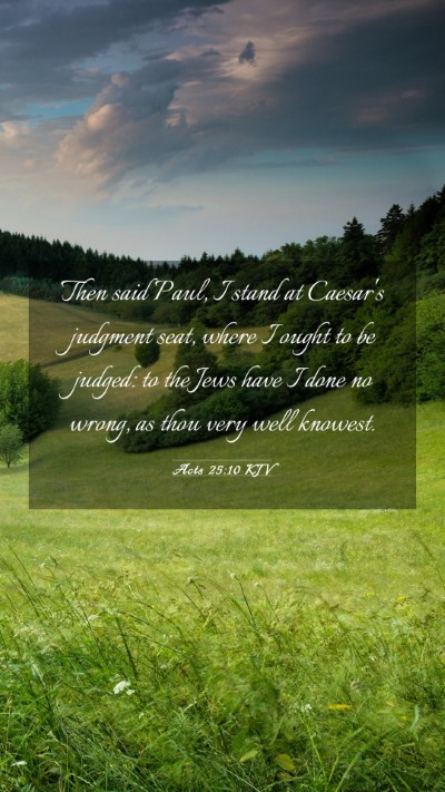 Picture 03 - Acts 25:10 KJV Mobile Phone Wallpaper - Then said Paul, I stand at Caesar's judgment - Mobile Bible Verse Wallpaper