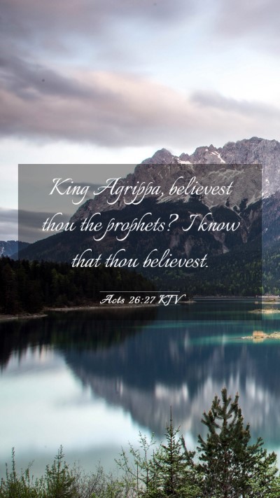 Picture 03 - Acts 26:27 KJV Mobile Phone Wallpaper - King Agrippa, believest thou the prophets? I know - Mobile Bible Verse Wallpaper