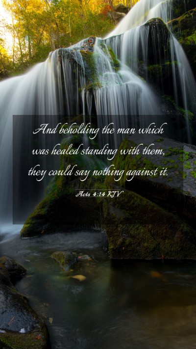 Picture 03 - Acts 4:14 KJV Mobile Phone Wallpaper - And beholding the man which was healed standing - Mobile Bible Verse Wallpaper